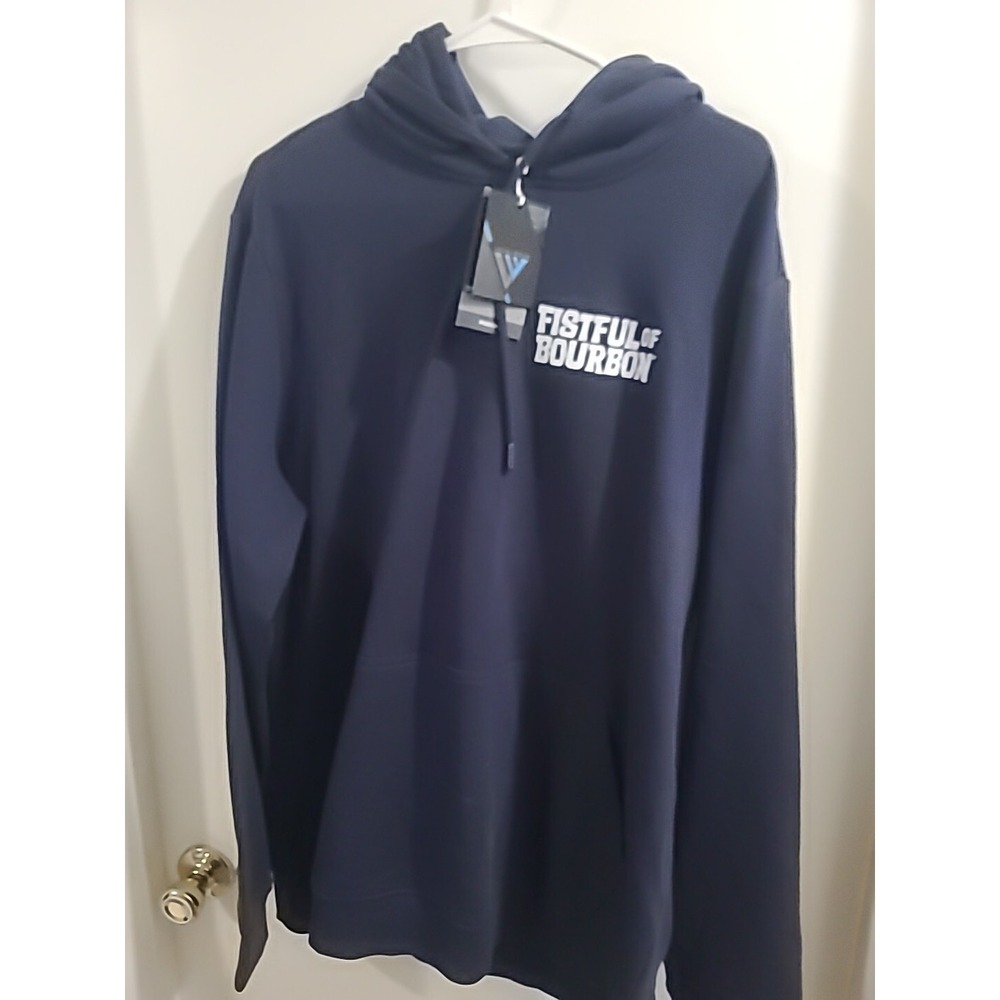 Levelwear Men Podium Fistful of Bourbon Hoodie Navy Blue XL RC74L NEW
